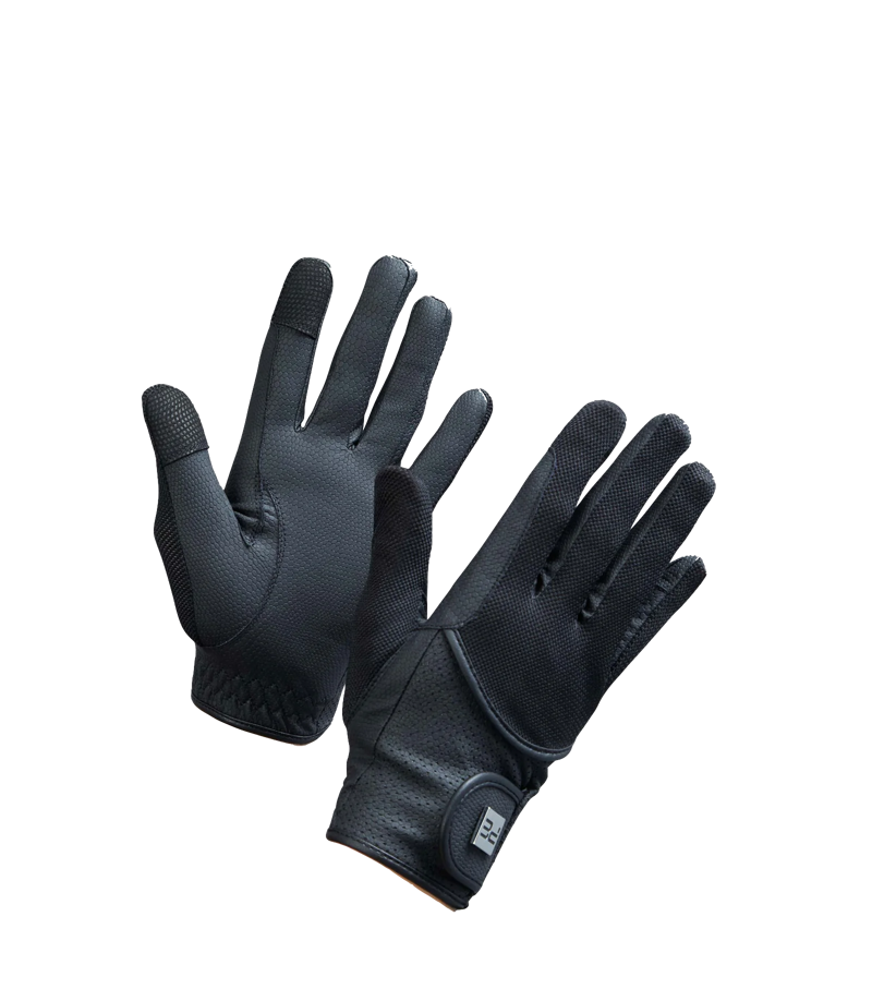 Premier Equine Junior Presa Mesh Riding Gloves - Black