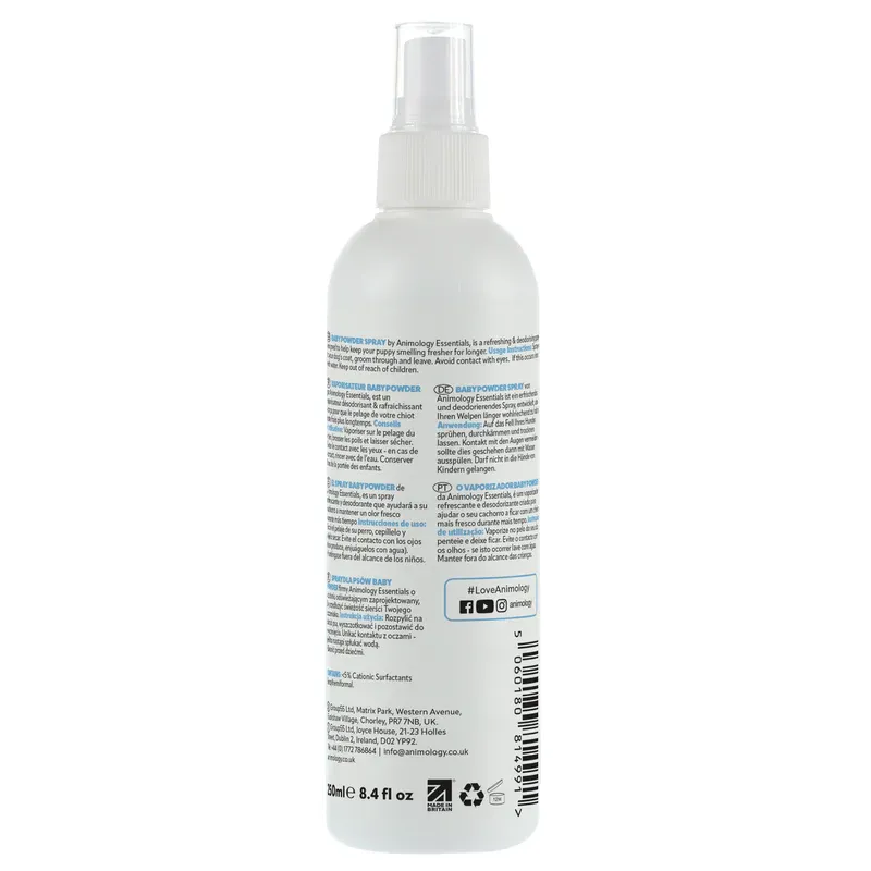 Animology Essentials Baby Powder Puppy Fragrance Spray - 250ml-1