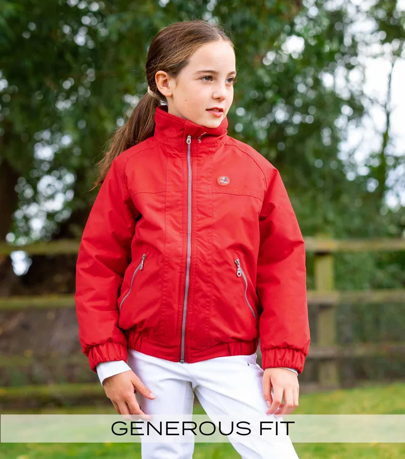 Premier Equine Junior Pro Rider Unisex Riding Jacket - Red-1