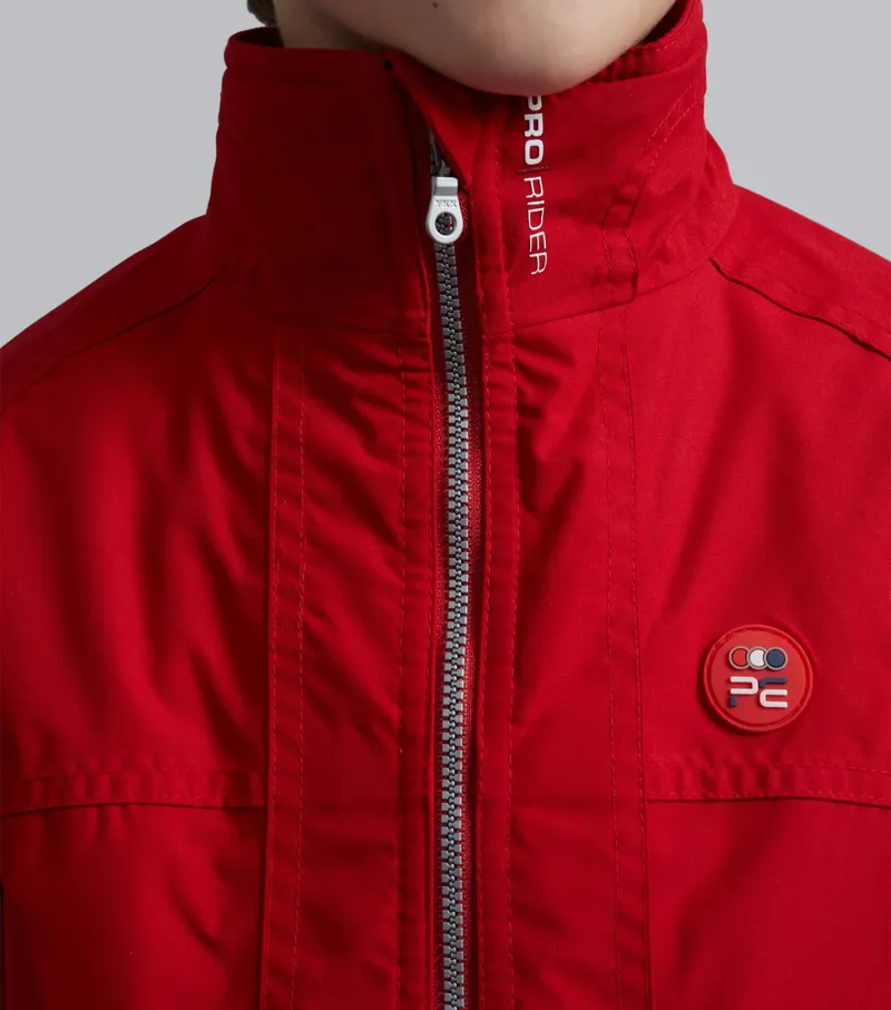 Premier Equine Junior Pro Rider Unisex Riding Jacket - Red-2