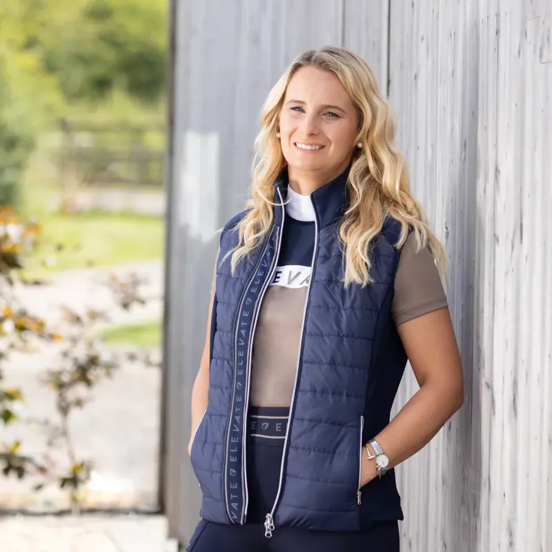 Hy Equestrian Elevate Allure Gilet - Navy/Gun Metal Grey-1