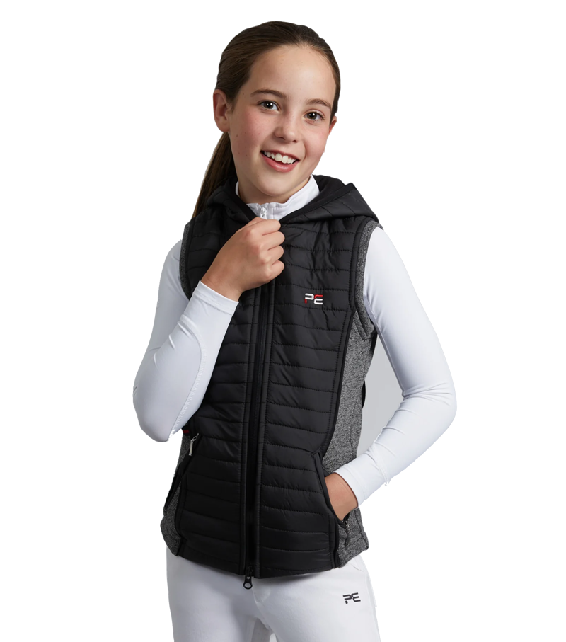 Premier Equine Girl's Mini Lamera Hybrid Riding Gilet - Black