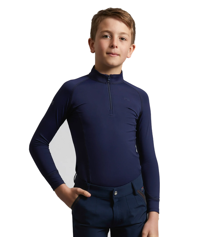 Premier Equine Junior Ombretta Technical Riding Top - Navy