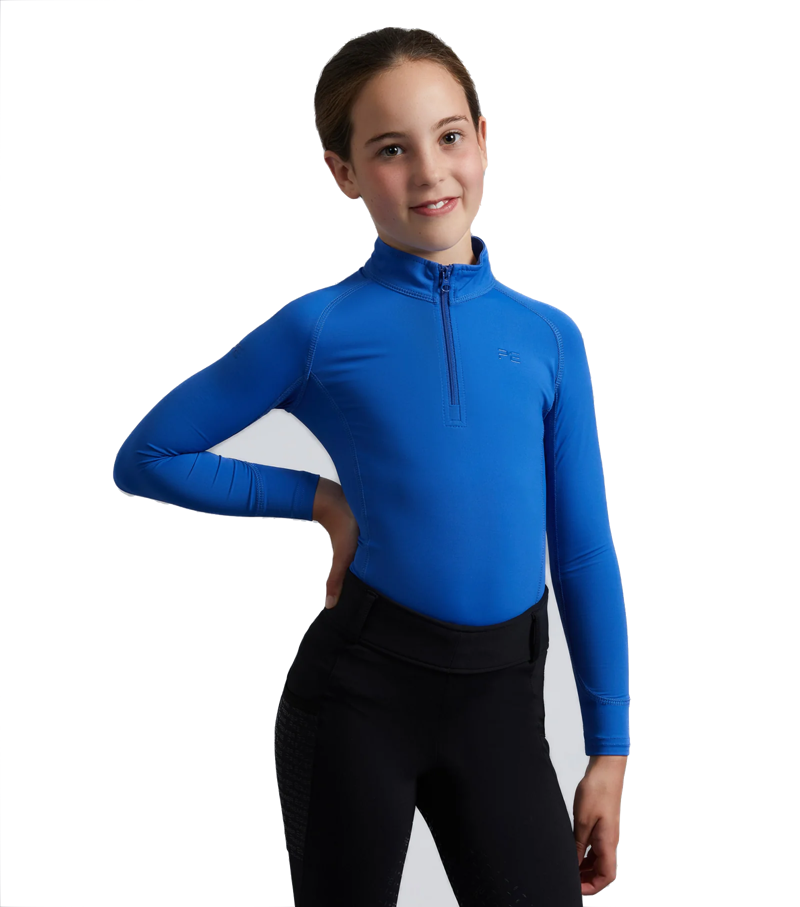 Premier Equine Junior Ombretta Technical Riding Top - Royal Blue