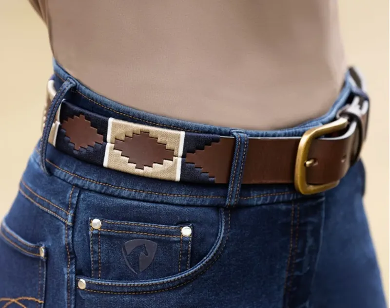 Hy Equestrian Elevate Polo Belt - Navy/Fossil-2