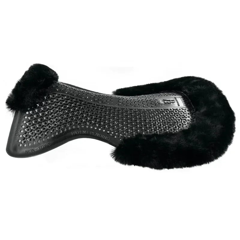 Horsena Jumping Gel Pad With Rolled Edge Real Sheepskin - Black