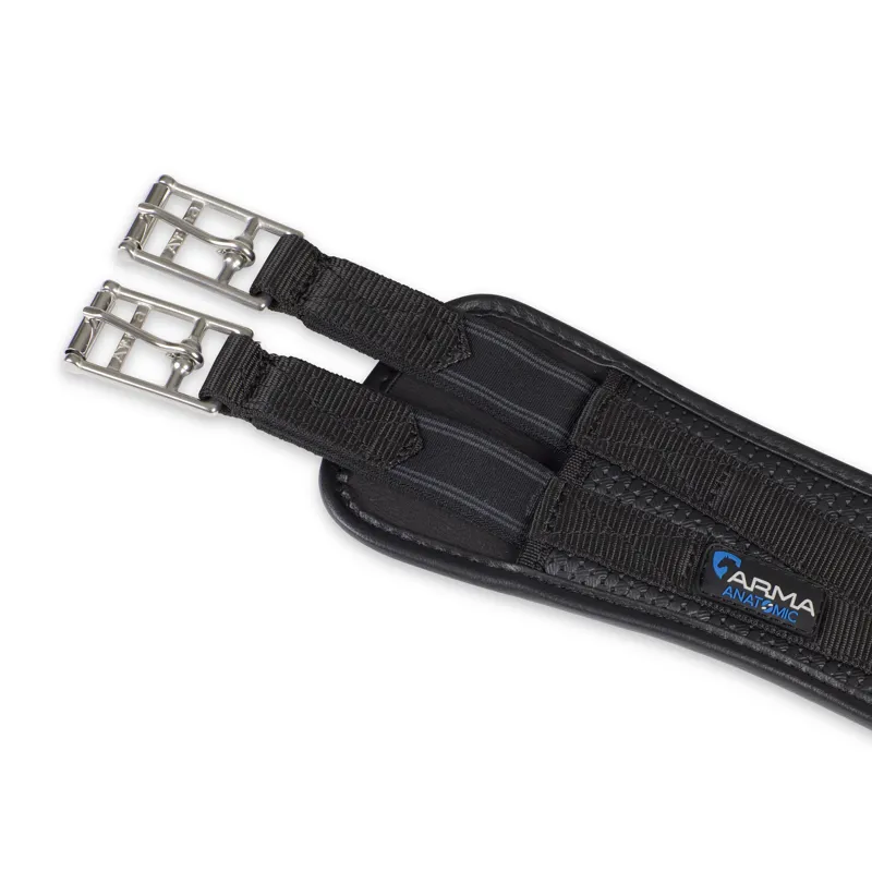 Shires ARMA Anti-Chafe Anatomical Girth with Elastic - Black-1