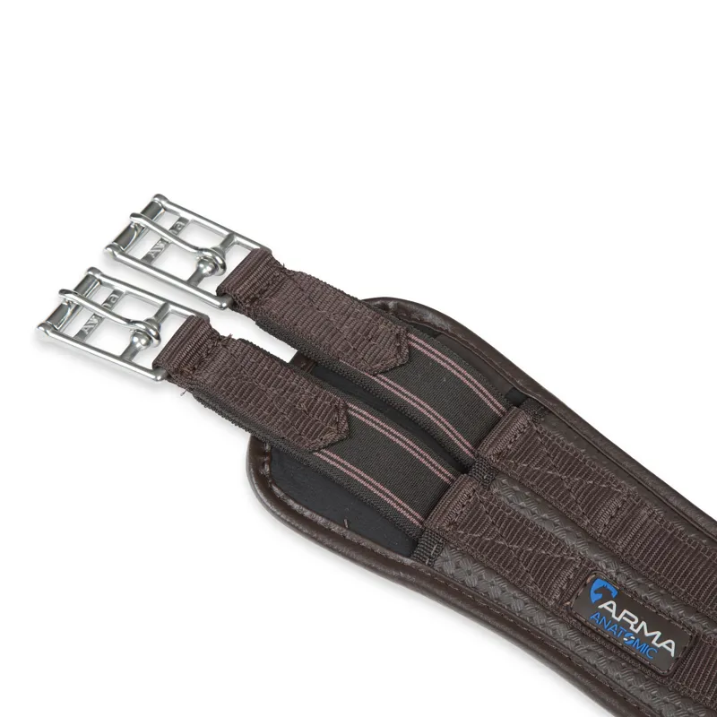 Shires ARMA Anti-Chafe Anatomical Girth with Elastic - Brown-1