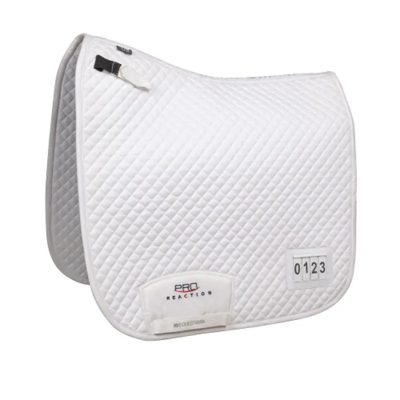 Hy Equestrian ProReaction Pima Dressage Saddle Pad With Numbers - White