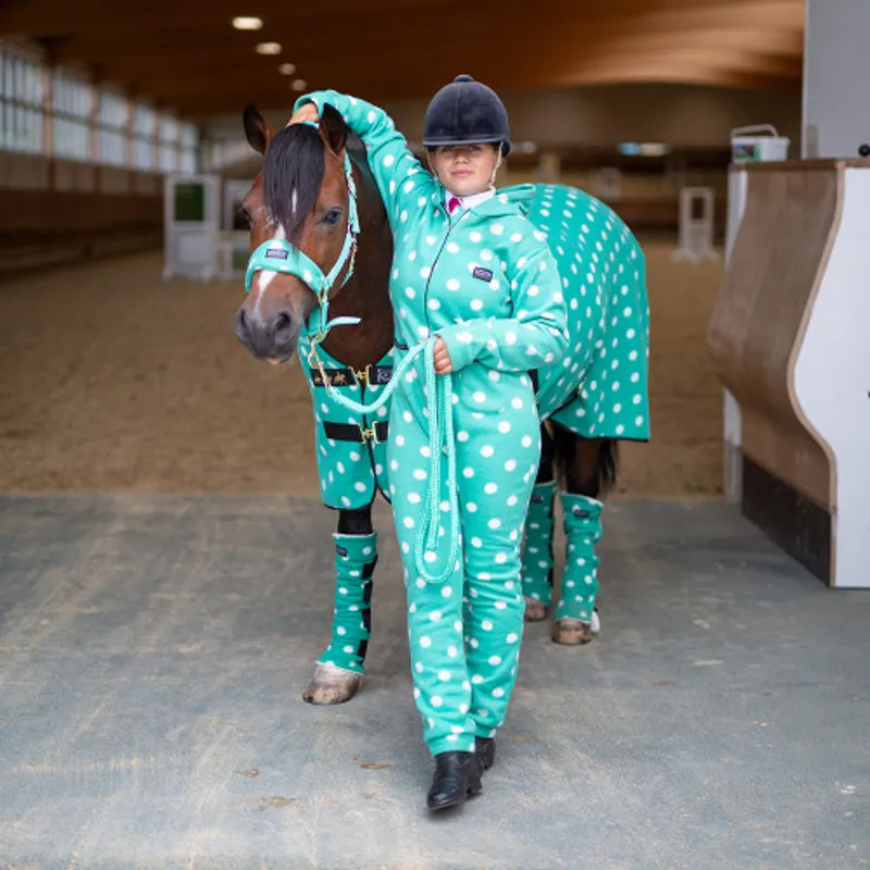 Supreme Products Adult's Dotty Fleece Onesie - Gorgeous Green