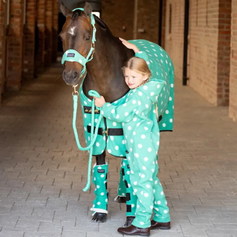 Supreme Products Child's Dotty Fleece Onesie - Gorgeous Green