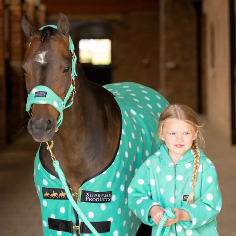 Supreme Products Dotty Fleece Head Collar and Lead Rope -  Gorgeous Green