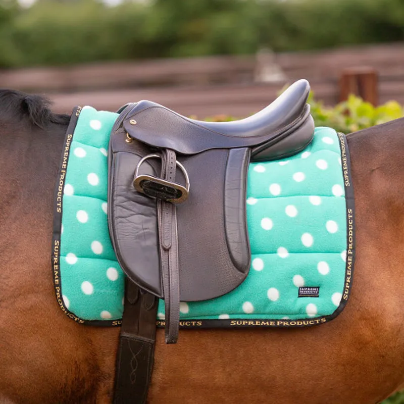 Supreme Products Dotty Fleece Saddle Pad - Gorgeous Green