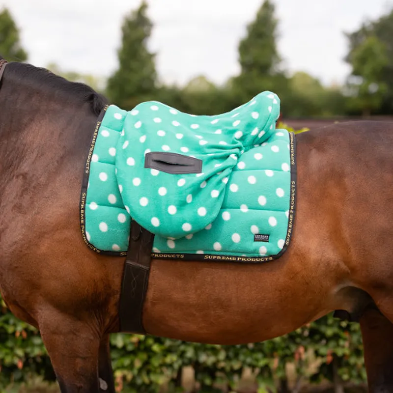Supreme Products Ride On Dotty Fleece Saddle Cover - Gorgeous Green one size