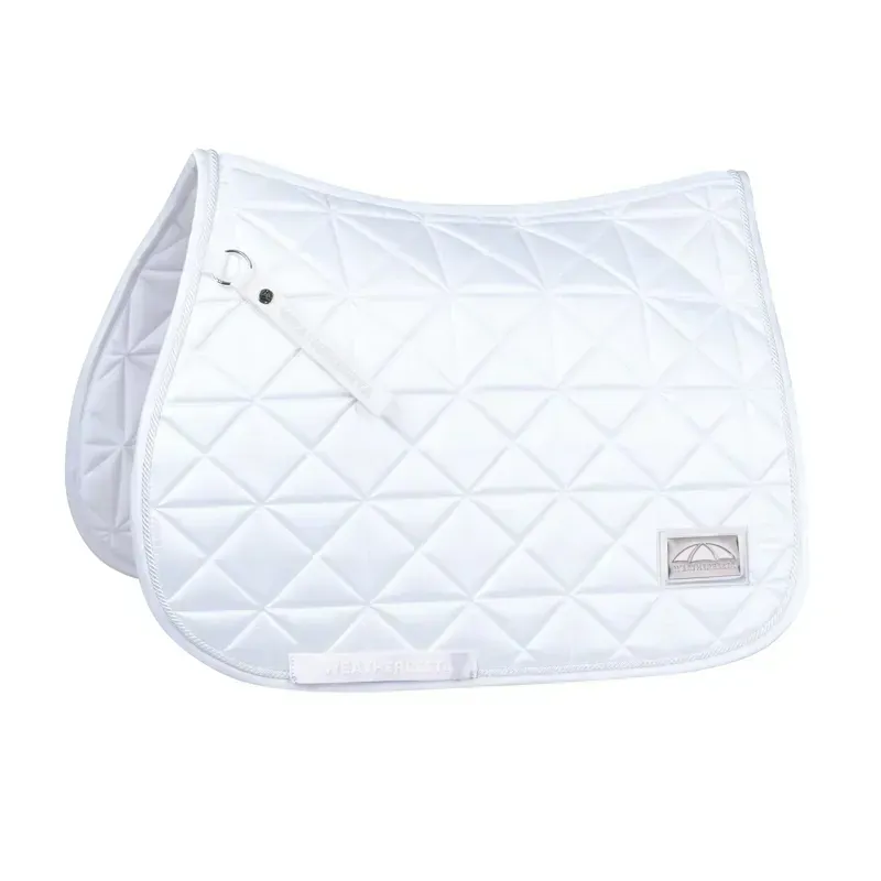 WeatherBeeta Satin Pro Air-Tec Euro Jump Shaped Saddle Pad - White-1