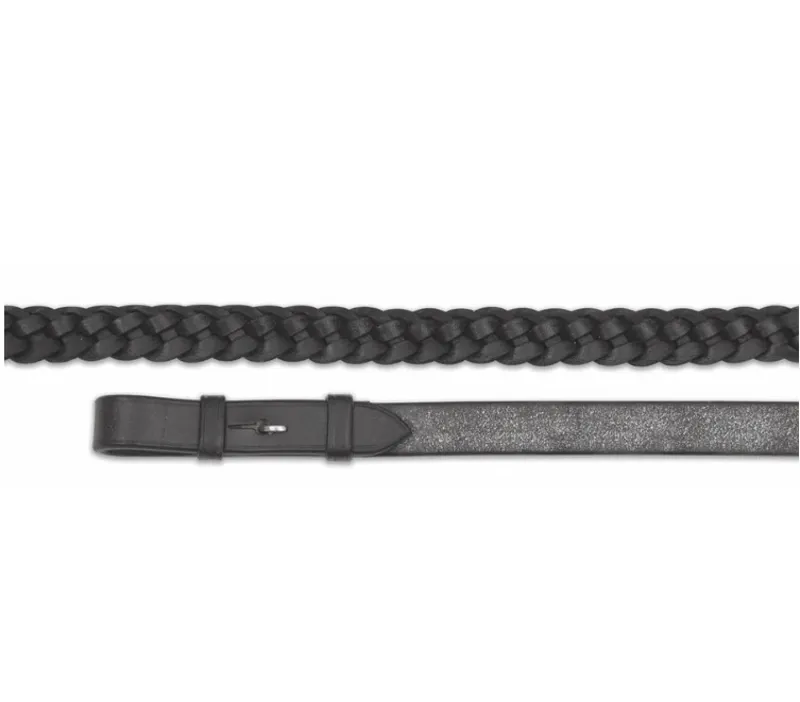 Shires Velociti GARA Plaited Leather Reins - Black