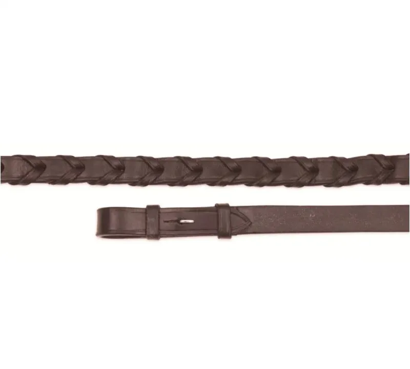 Shires Velociti GARA Lace Leather Reins - Havana