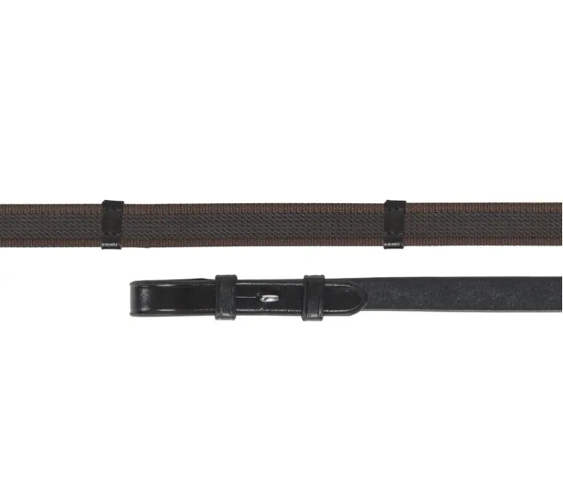 Shires Velociti GARA Continental Rubber Grip Reins - Havana/Havana