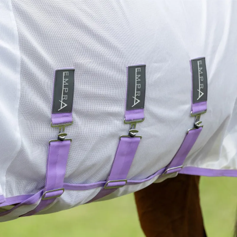 Hy Equestrian Stormx Empra Gladiator UV Combi Fly Rug - White/Lilac-3
