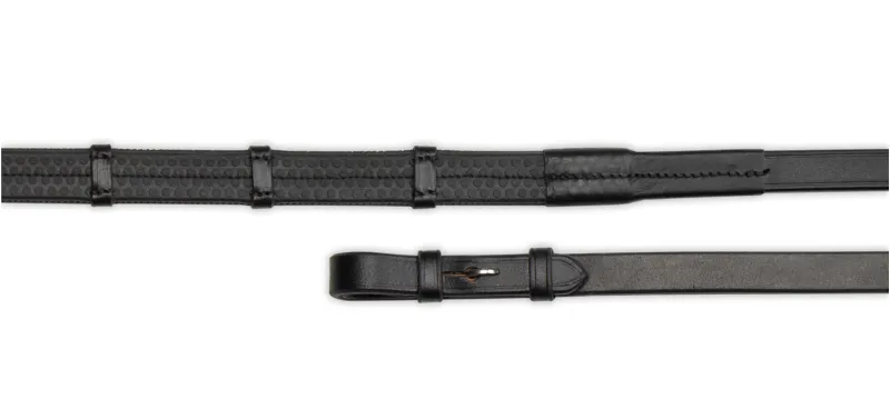 Shires Velociti GARA Pimple Grip Contintental Reins - Black