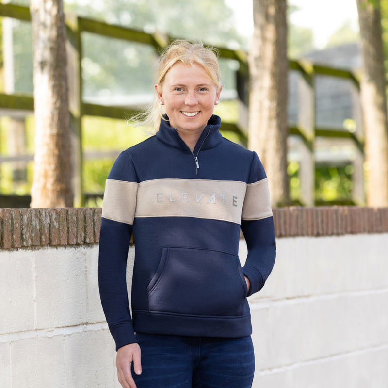 Hy Equestrian Elevate Style Sweatshirt - Navy/Fossil-2