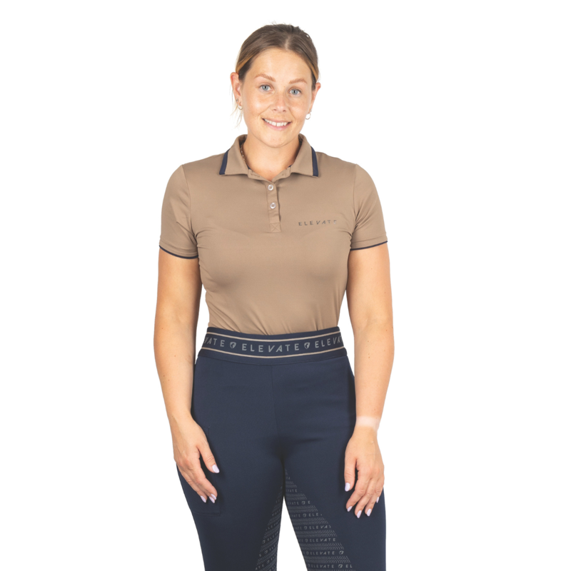 Hy Equestrian Elevate Style Polo - Fossil/Navy