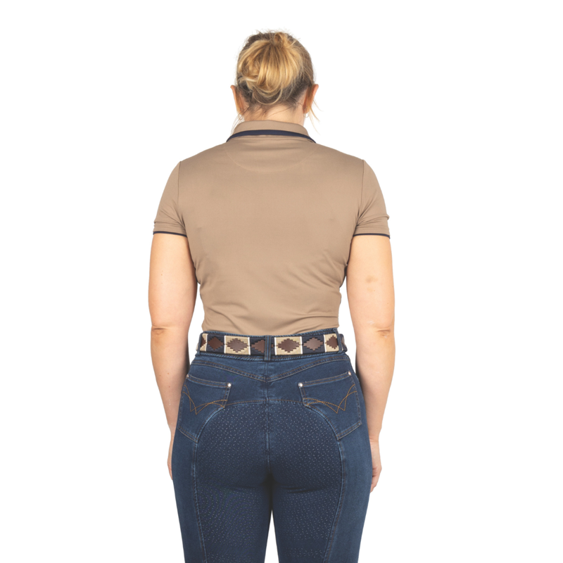 Hy Equestrian Elevate Style Polo - Fossil/Navy-1