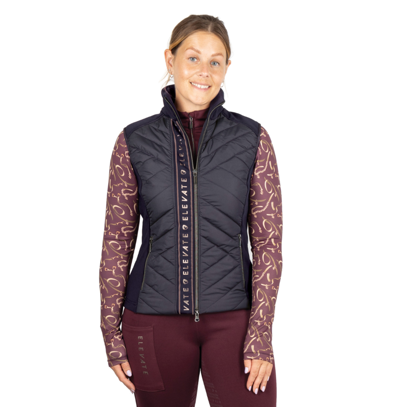 Hy Equestrian Elevate Style Gilet - Navy/Berry