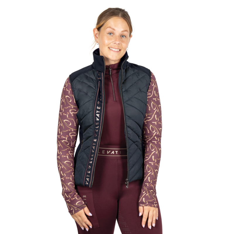 Hy Equestrian Elevate Style Gilet - Navy/Berry-3