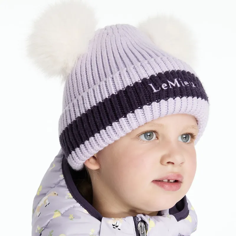 LeMieux Mini Double Pom Beanie - Lilac-1