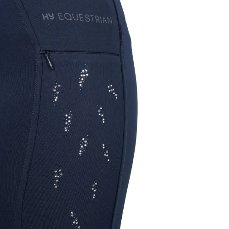 Hy Equestrian Roka Reign Riding Tights - Navy-2