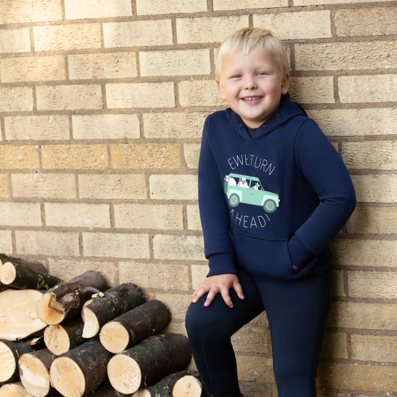 Ewe-Turn Ahead Collection Hoodie By Little Knight - Navy-4