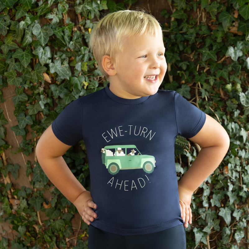 Ewe-Turn Ahead Collection T-Shirt By Little Knight - Navy-3