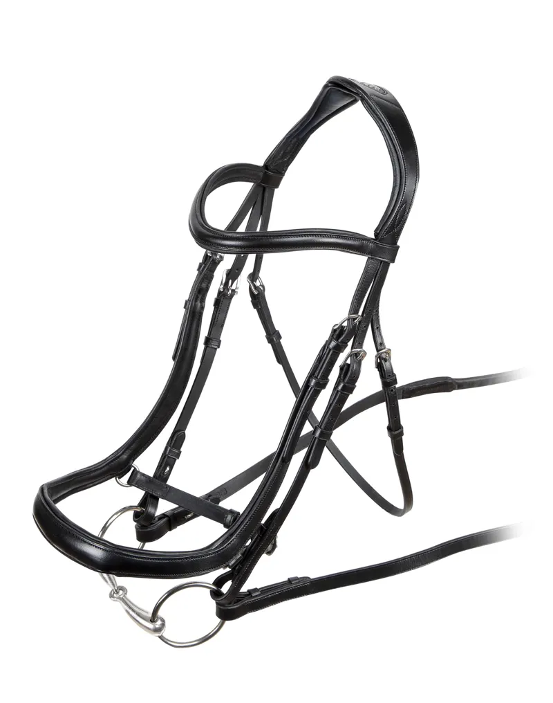 Shires Velociti RAPIDA Ergonomic Curved Cavesson Bridle - Black-1