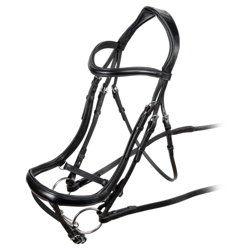 Shires Velociti RAPIDA Ergonomic Curved Flash Bridle - Black-1