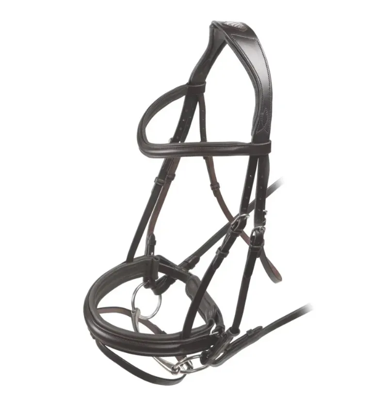 Shires Velociti RAPIDA Dressage Flash Bridle - Havana-1