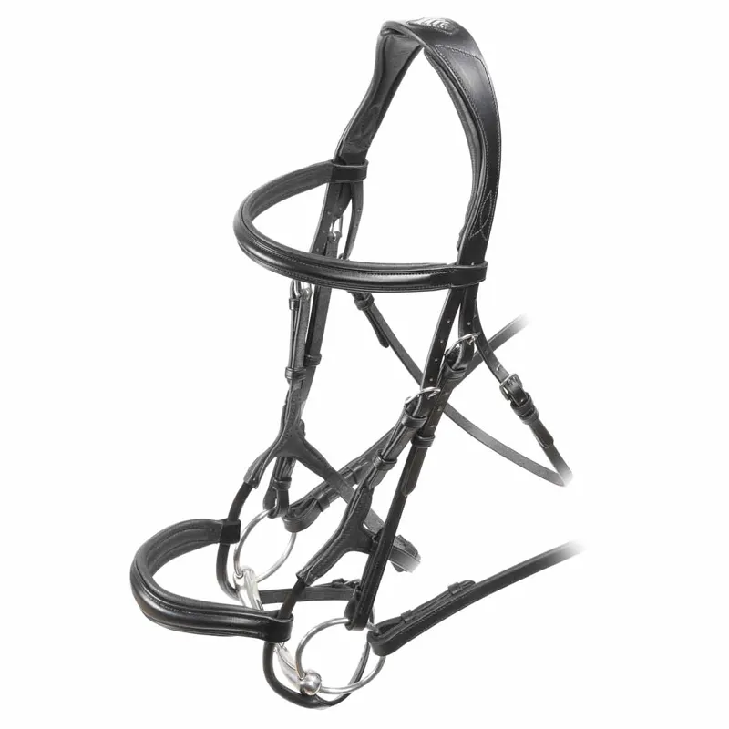 Shires Velociti RAPIDA Rolled Padded Cavesson Bridle - Black-2