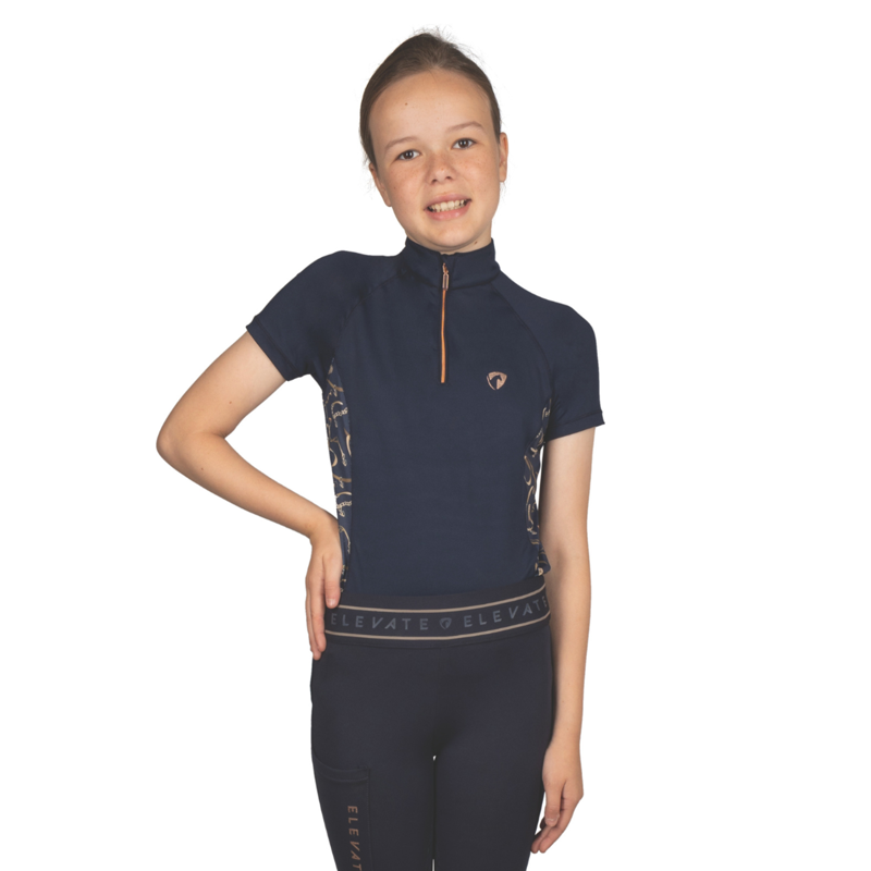 Hy Equestrian Elevate Heritage Mizs Short Sleeve Base Layer - Navy