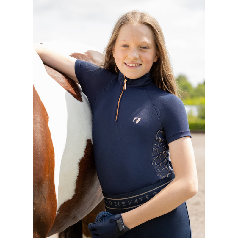 Hy Equestrian Elevate Heritage Mizs Short Sleeve Base Layer - Navy-3