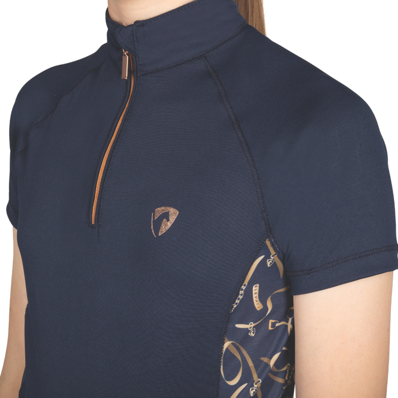 Hy Equestrian Elevate Heritage Mizs Short Sleeve Base Layer - Navy-2