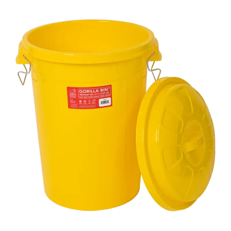 Red Gorilla 50L Storage Bin with Clip Lid - Yellow