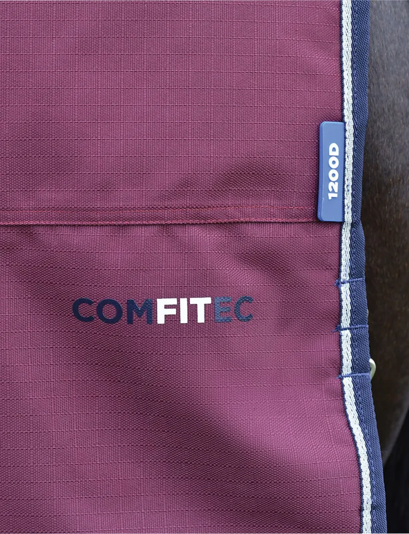 WeatherBeeta ComFiTec 50g Essential Turnout Rug  - Burgundy/Navy-2