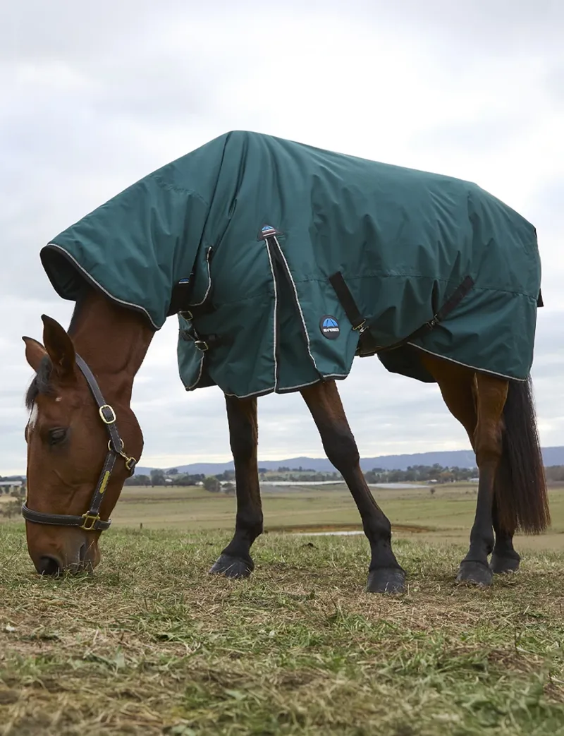 WeatherBeeta ComFiTec Classic 50g Turnout Combo Rug -  Forest Green/Black-3
