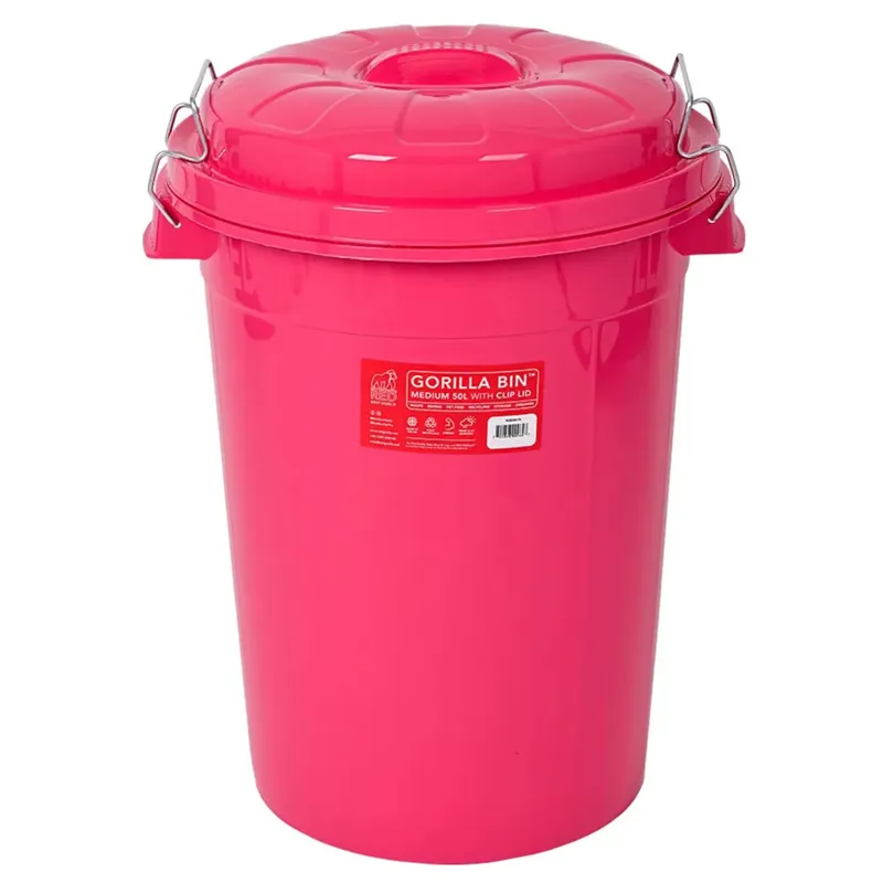 Red Gorilla 50L Storage Bin with Clip Lid - Pink-1
