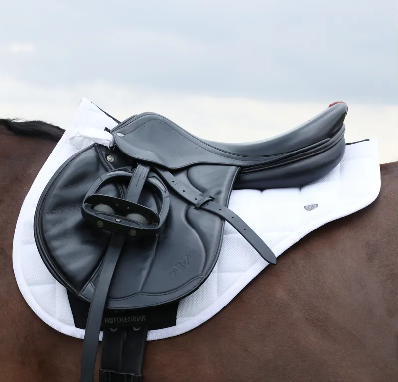 Hy Equestrian Pro Reaction 3D Mesh Saddle Pad - White-1
