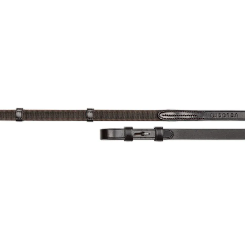 Shires Velociti Lusso Continental Rubber Grip Reins - Havana