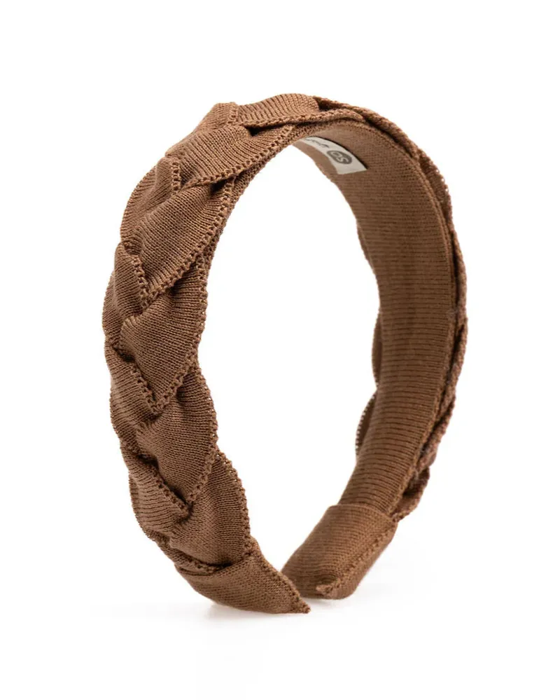 Waring Brooke Signature Solid Plait Hairband - Tan-1