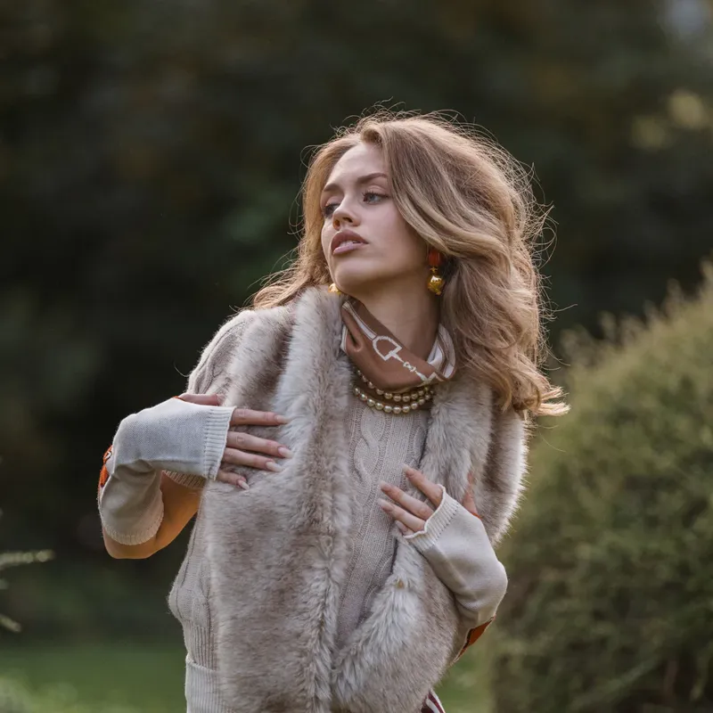 Waring Brooke Snaffle Headband/Snood - Tan-2