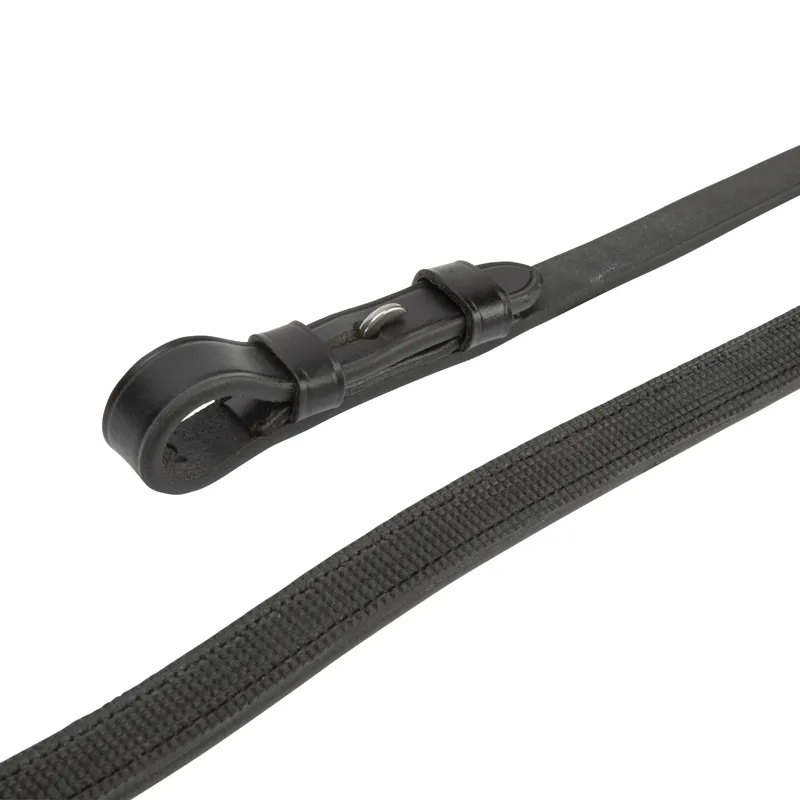 Shires Lusso Dressage Reins - Black - 54 x 5/8