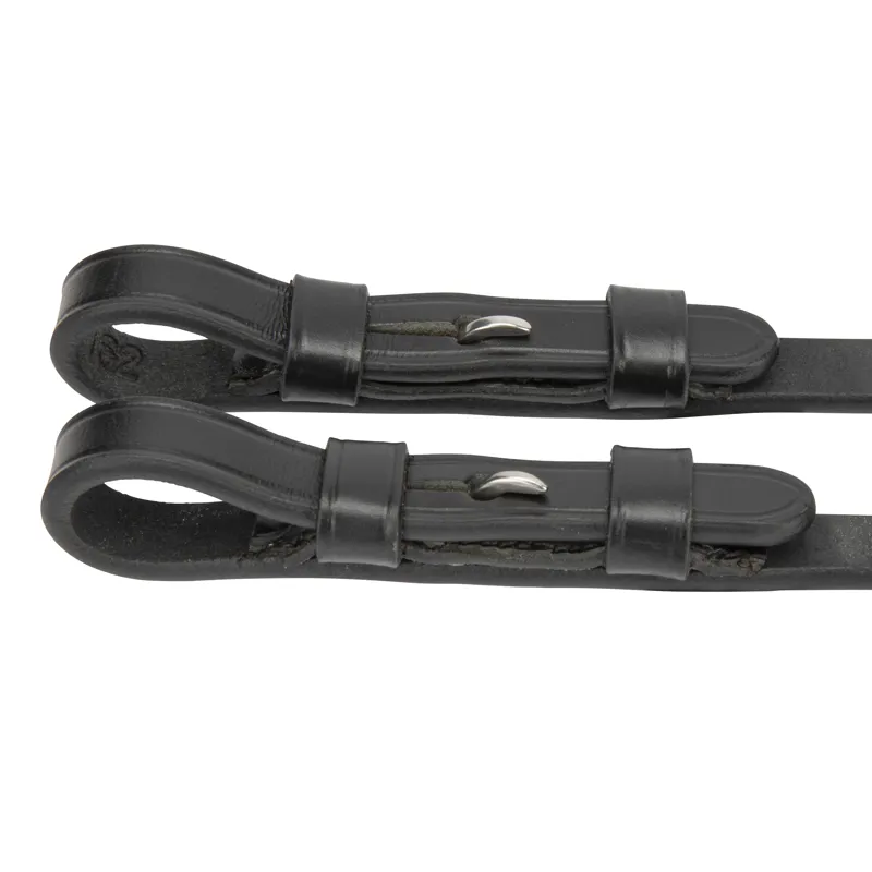Shires Lusso Curb Reins - Black 54 x 1/2-2